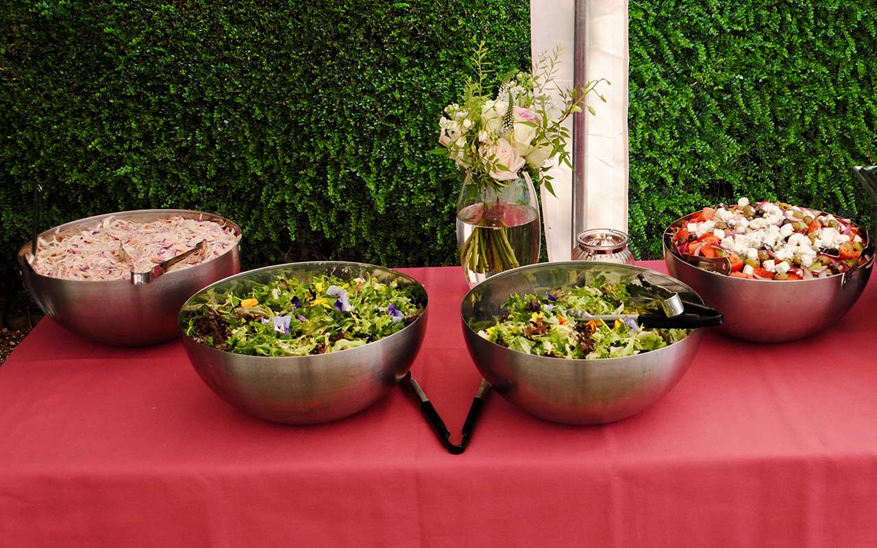 Fresh salads beautifully presented